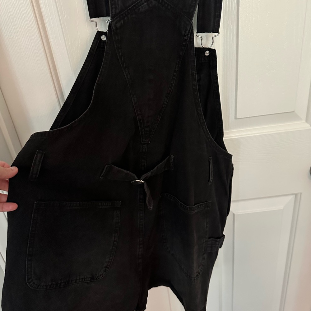 Women’s Black Denim Short Overalls - Size Large - Picture 5 of 5